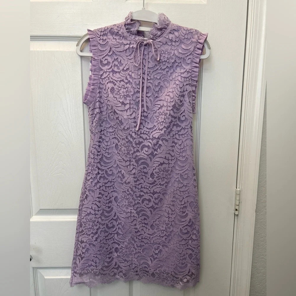 ! Sandro Lilac Purple Lace Dress Size S - Picture 4 of 8